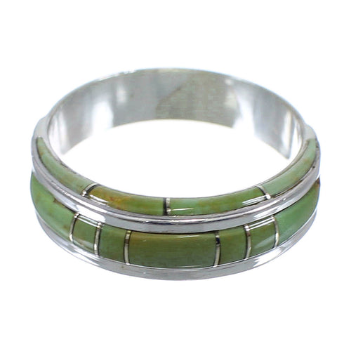 Authentic Sterling Silver Turquoise Inlay Southwestern Ring Size 6-1/2 AX86735